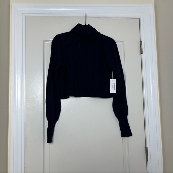 NWT Reformation Luisa Cropped Cashmere Sweater in Navy‎ Size Small - Picture 3 of 5